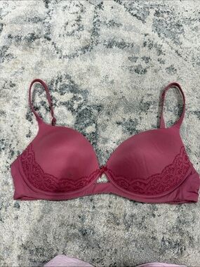 Victoria's Secret Lace Trim Push-Up Bra - Mauve 36DD